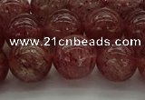 CBQ313 15.5 inches 10mm round natural strawberry quartz beads