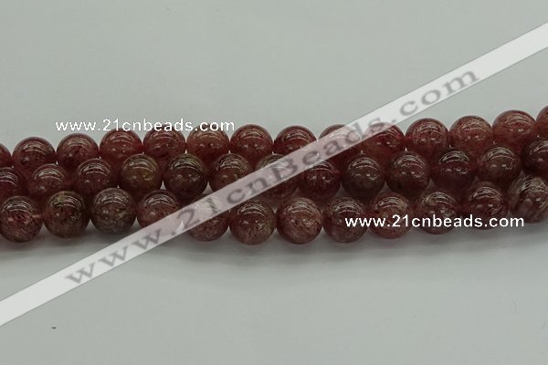 CBQ314 15.5 inches 12mm round natural strawberry quartz beads