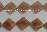 CBQ32 15.5 inches 12*12mm diamond strawberry quartz beads wholesale