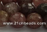 CBQ325 15.5 inches 14mm faceted round strawberry quartz beads