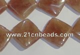 CBQ33 15.5 inches 16*16mm diamond strawberry quartz beads wholesale