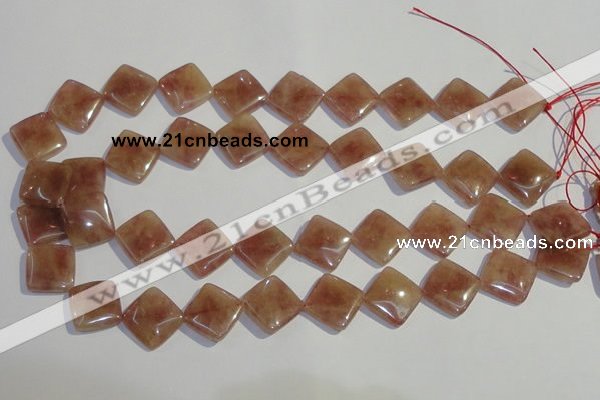 CBQ33 15.5 inches 16*16mm diamond strawberry quartz beads wholesale