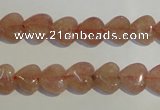 CBQ34 15.5 inches 10*10mm heart strawberry quartz beads wholesale