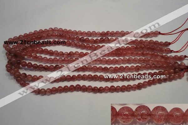 CBQ351 15.5 inches 6mm round natural strawberry quartz beads