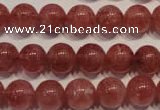 CBQ353 15.5 inches 10mm round natural strawberry quartz beads