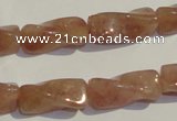 CBQ38 15.5 inches 10*22mm twisted strawberry quartz beads