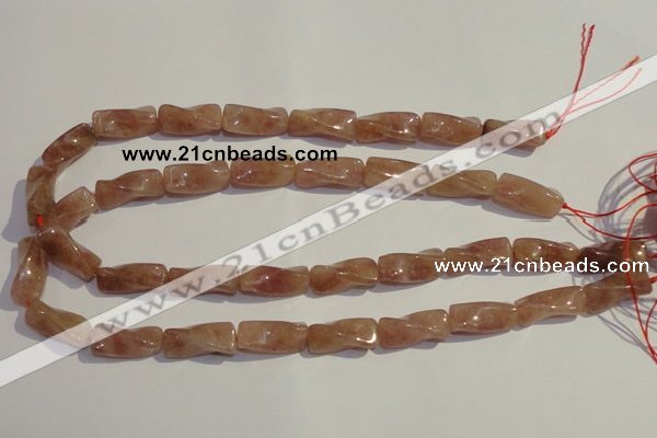 CBQ38 15.5 inches 10*22mm twisted strawberry quartz beads