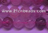 CBQ402 15 inches 8mm round natural strawberry quartz beads