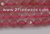 CBQ436 15.5 inches 6mm faceted nuggets strawberry quartz beads