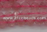 CBQ437 15.5 inches 8mm faceted nuggets strawberry quartz beads