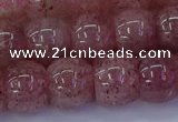 CBQ442 15.5 inches 12*16mm rondelle strawberry quartz beads