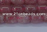 CBQ446 15.5 inches 10*12mm drum strawberry quartz beads