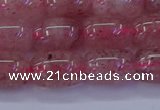 CBQ447 15.5 inches 10*14mm drum strawberry quartz beads