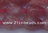 CBQ455 15.5 inches 13*18mm faceted teardrop strawberry quartz beads