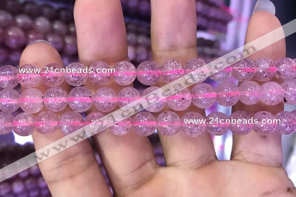 CBQ552 15.5 inches 8mm round strawberry quartz beads wholesale