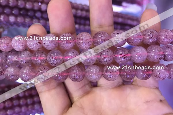 CBQ553 15.5 inches 10mm round strawberry quartz beads wholesale