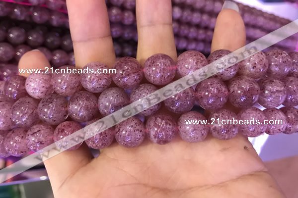 CBQ554 15.5 inches 12mm round strawberry quartz beads wholesale