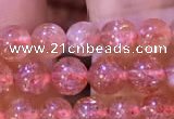 CBQ558 15.5 inches 4mm round golden strawberry quartz beads