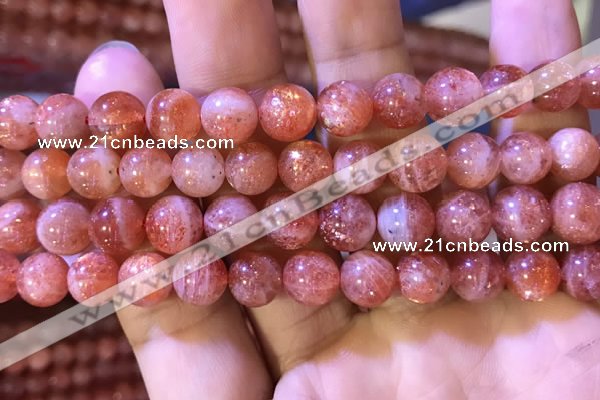 CBQ561 15.5 inches 10mm round golden strawberry quartz beads