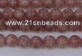 CBQ601 15.5 inches 6mm round natural strawberry quartz beads