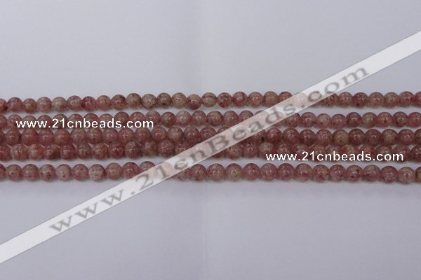 CBQ601 15.5 inches 6mm round natural strawberry quartz beads