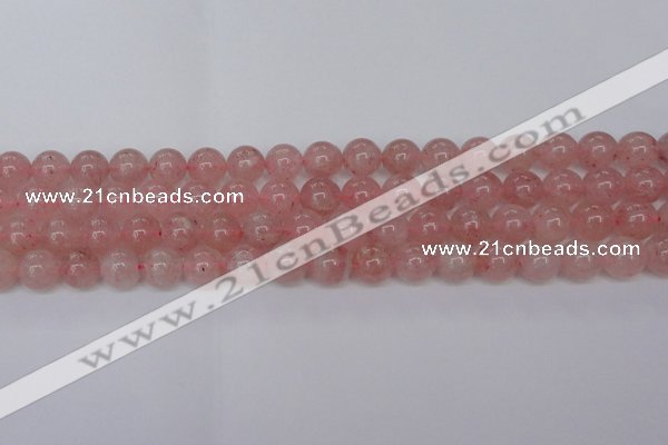 CBQ614 15.5 inches 12mm round natural strawberry quartz beads