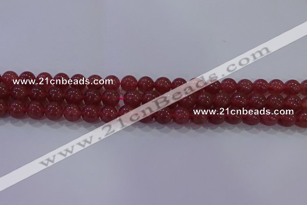 CBQ622 15.5 inches 8mm round strawberry quartz beads wholesale