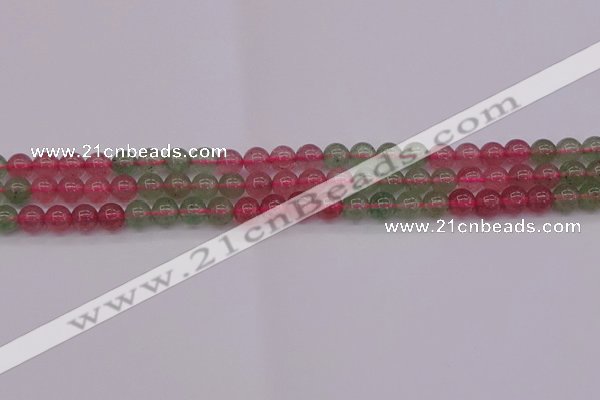 CBQ651 15.5 inches 6mm round mixed strawberry quartz beads