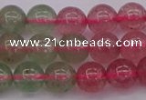 CBQ653 15.5 inches 10mm round mixed strawberry quartz beads