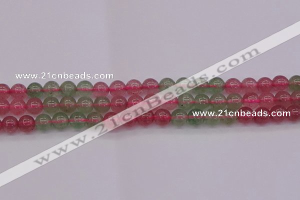 CBQ653 15.5 inches 10mm round mixed strawberry quartz beads