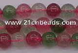 CBQ656 15.5 inches 6mm round mixed strawberry quartz beads