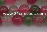 CBQ658 15.5 inches 10mm round mixed strawberry quartz beads