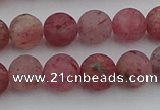 CBQ661 15.5 inches 8mm round matte strawberry quartz beads