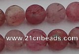 CBQ663 15.5 inches 12mm round matte strawberry quartz beads