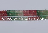 CBQ676 15.5 inches 5*9mm faceted rondelle mixed strawberry quartz beads