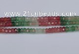 CBQ677 15.5 inches 6*11mm faceted rondelle mixed strawberry quartz beads