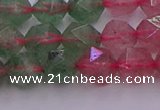 CBQ682 15.5 inches 8mm faceted nuggets mixed strawberry quartz beads