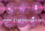 CBQ688 15.5 inches 8mm faceted round strawberry quartz gemstone beads