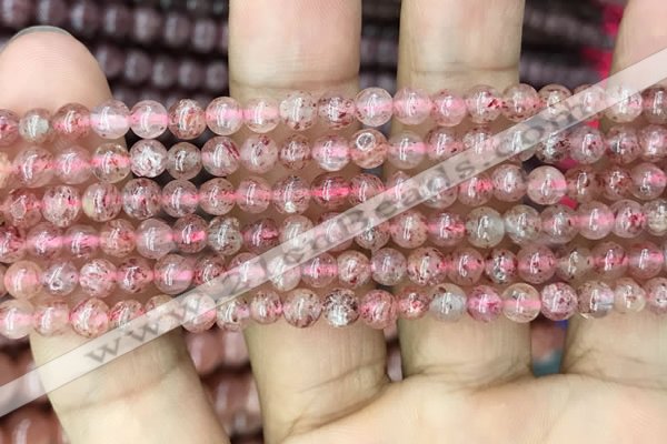 CBQ695 15.5 inches 4mm round strawberry quartz beads wholesale