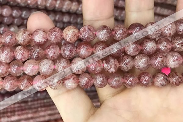 CBQ696 15.5 inches 8mm round strawberry quartz beads wholesale