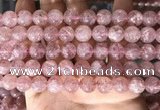 CBQ708 15.5 inches 10mm round strawberry quartz beads wholesale