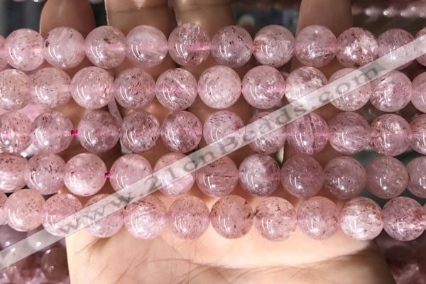 CBQ708 15.5 inches 10mm round strawberry quartz beads wholesale