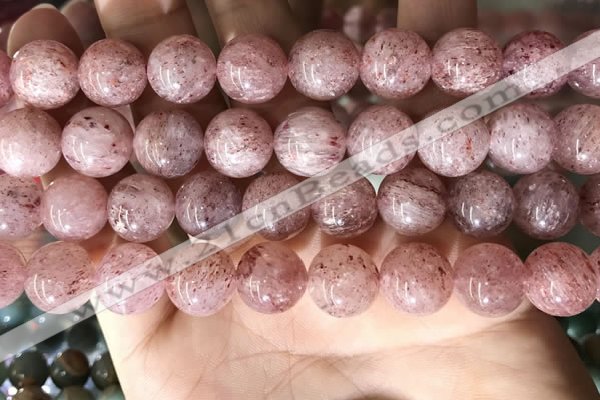 CBQ709 15.5 inches 12mm round strawberry quartz beads wholesale