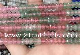 CBQ715 15.5 inches 4*6mm faceted rondelle mixed strawberry quartz beads