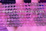 CBQ723 15.5 inches 6mm faceted round mixed strawberry quartz beads