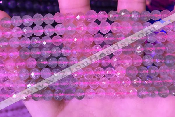 CBQ723 15.5 inches 6mm faceted round mixed strawberry quartz beads