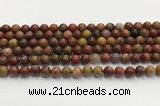 CBQ741 15.5 inches 8mm round red moss agate gemstone beads wholesale