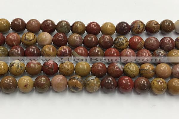 CBQ742 15.5 inches 10mm round red moss agate gemstone beads wholesale