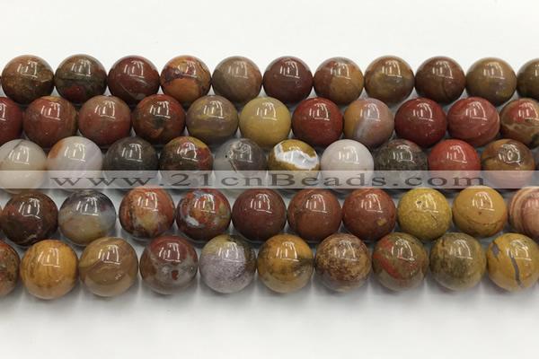 CBQ743 15.5 inches 12mm round red moss agate gemstone beads wholesale