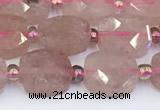 CBQ751 15.5 inches 8*10mm faceted oval strawberry quartz beads